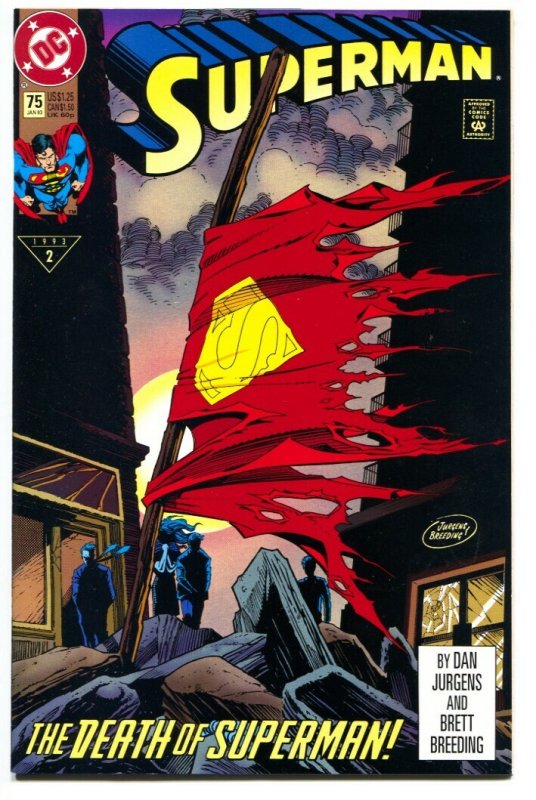 Superman #75 - 1993 - DC - NM- - Comic Book (DC Comics, 1993), raw comic book in NM- condition — front cover