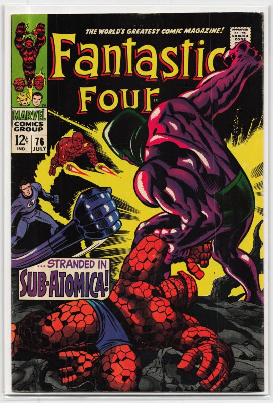 Fantastic Four #76 (Marvel Comics, 1968), raw, ungraded comic book — front cover