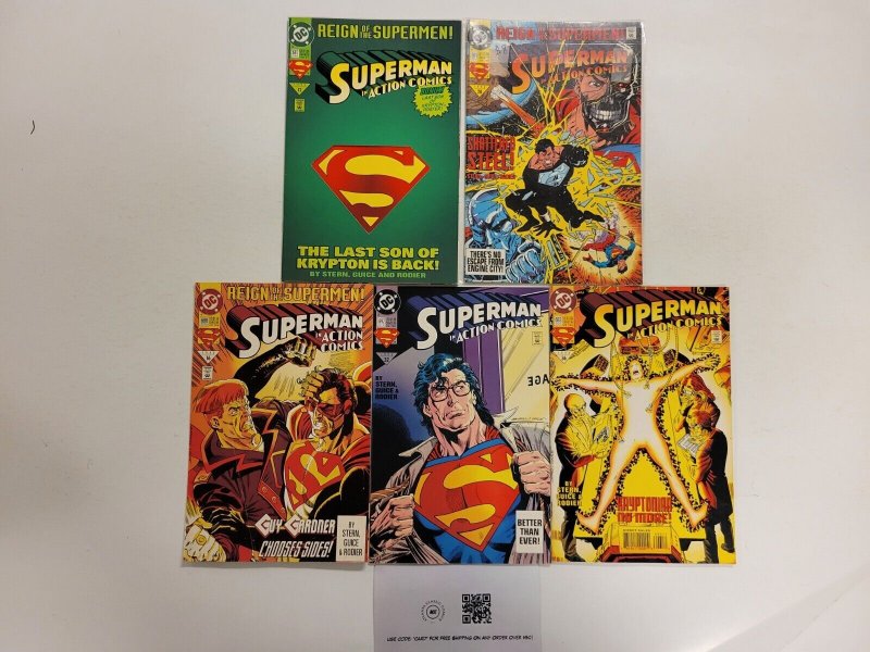 5 Action Comics DC Comic Books #687 688 691 692 693 Superman 25 TJ18, raw, ungraded comic book — front cover