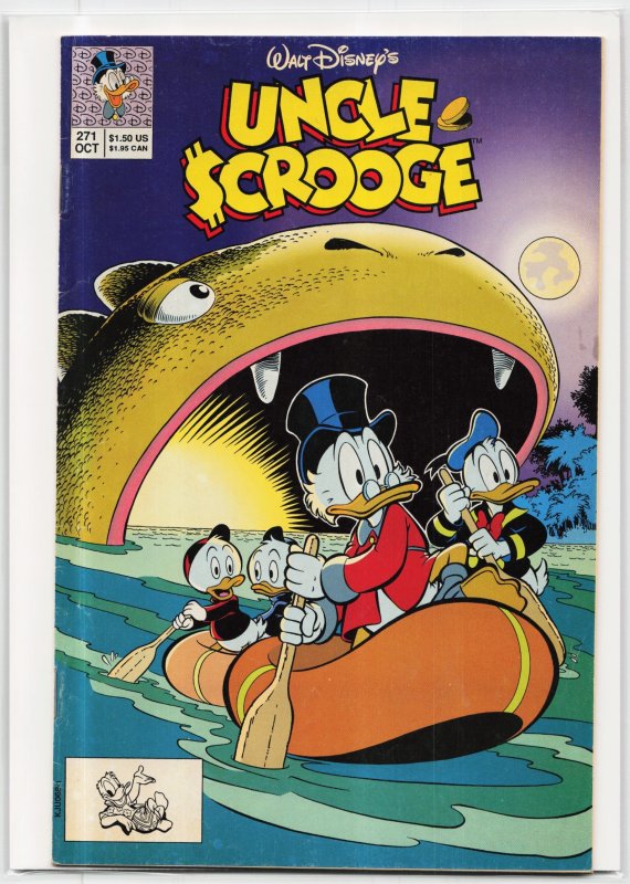 Uncle Scrooge #271 (Disney Comics, 1992), raw, ungraded comic book — front cover