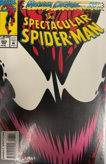 The Spectacular Spider-Man #203 (Marvel Comics, 1993), raw, ungraded comic book — front cover