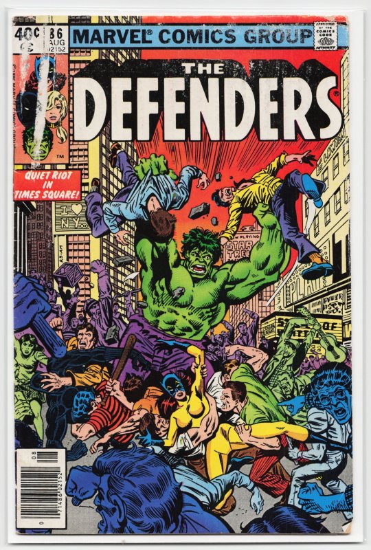 The Defenders #86 (Marvel Comics, 1980), raw, ungraded comic book — front cover