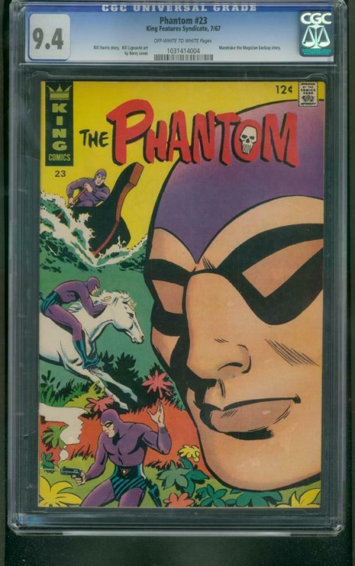 Phantom #23 (1967), CGC 9.4 graded comic book, Universal Blue label — front cover in its holder