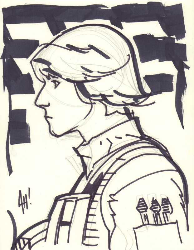 Luke Skywalker from Star Wars - Signed art by Adam Hughes, raw, ungraded comic book — front cover
