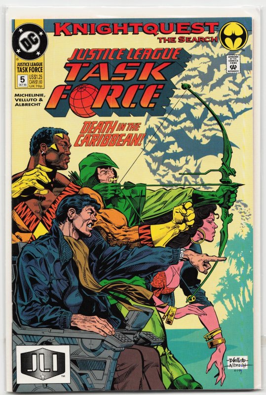 Justice League Task Force #5 (DC Comics, 1993), raw, ungraded comic book — front cover
