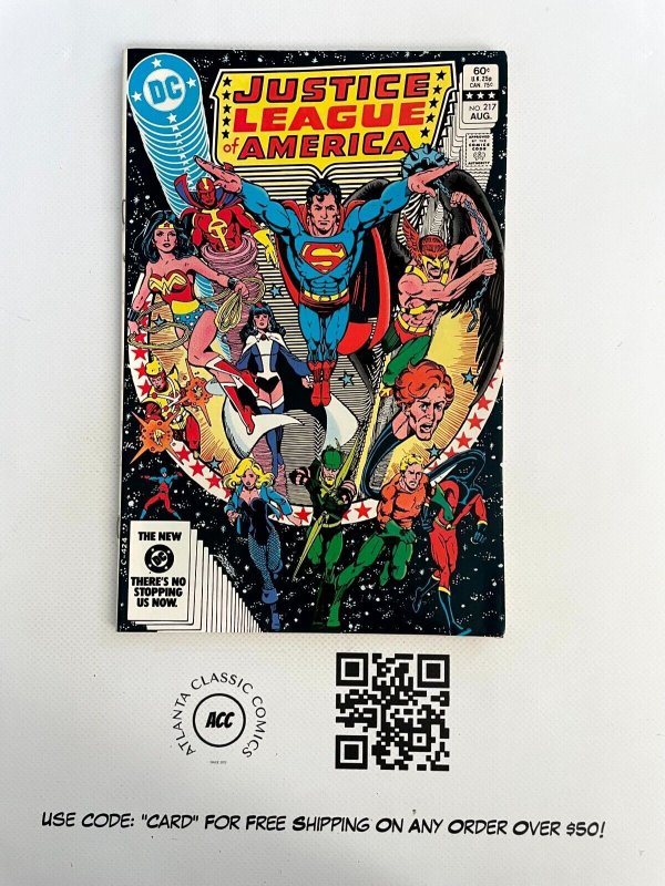 Justice League of America #217 (DC Comics), raw comic book in NM condition — front cover
