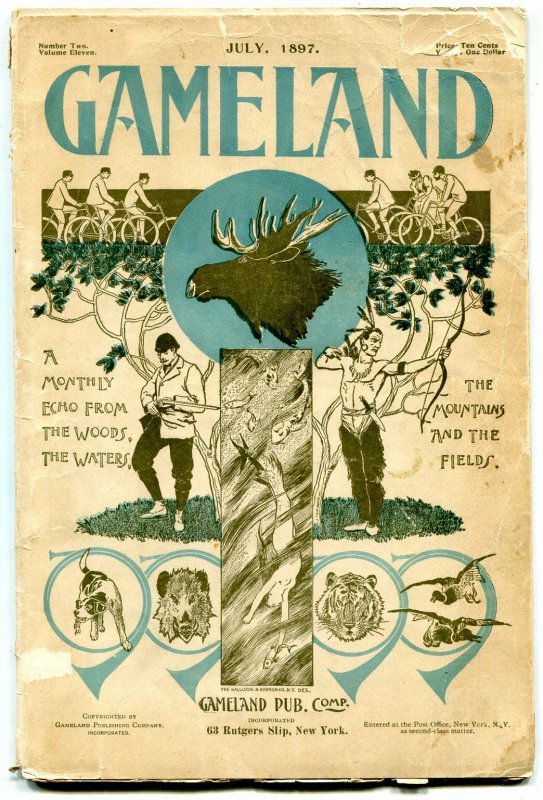 Gameland Pulp July 1897- Mermaid Cover- Rare Hunting & Fishing G/VG, raw comic book in VG condition — front cover