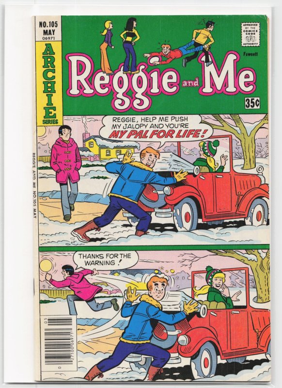 Reggie and Me #105 (Archie Comics, 1978), raw, ungraded comic book — front cover