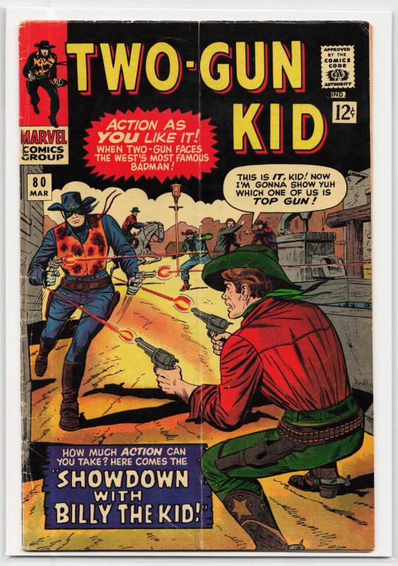 Two-Gun Kid #80 (Marvel Comics, 1966), raw, ungraded comic book — front cover