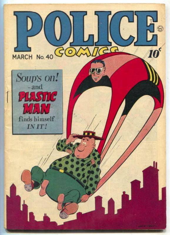 Police Comics #40 (1945), raw comic book in FN+ condition — front cover