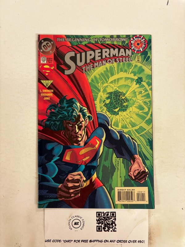 Superman Man of Steel #0 (DC Comics), raw comic book in NM condition — front cover