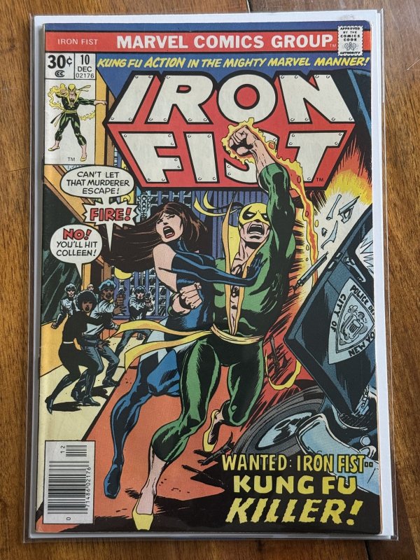 Iron Fist #10 (Marvel Comics, 1976), raw comic book in VF 8.0 condition — front cover