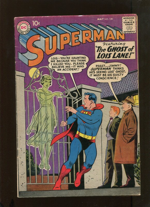 Superman #129 (DC Comics, 1959), raw comic book in 4.5 condition — front cover
