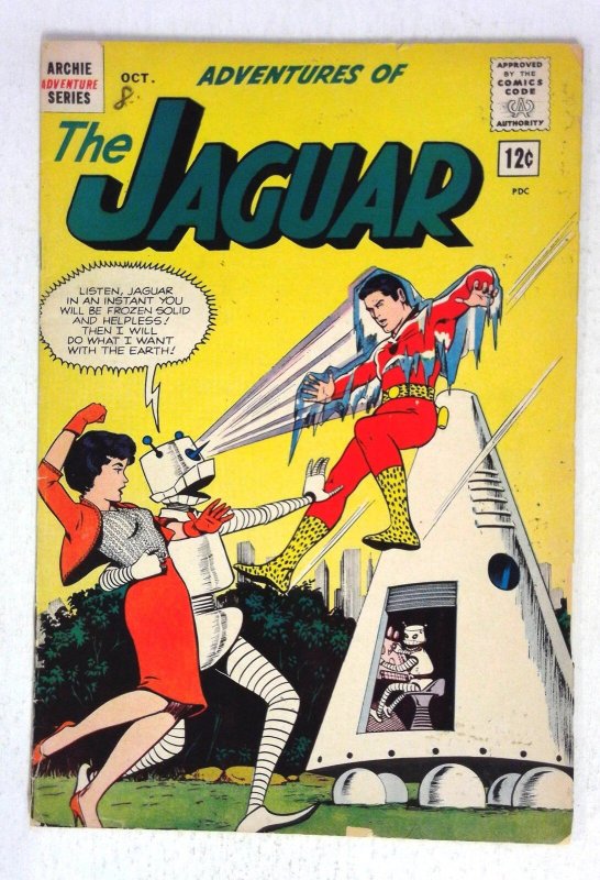 Adventures of the Jaguar #9 (1962), raw comic book in VG condition — front cover