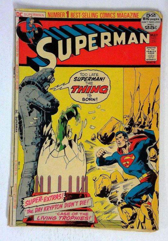 Superman #251 (DC Comics, 1972), raw, ungraded comic book — front cover