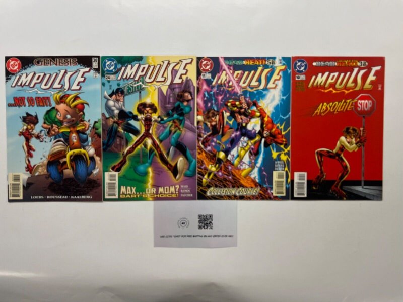 4 Impulse DC Comic Books # 10 11 24 30 Batman Superman Wonder Woman 85 JS42, raw, ungraded comic book — front cover