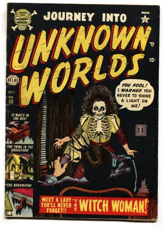 Journey into Unknown Worlds #13 (Atlas Comics, 1952), raw comic book in VG+ condition — front cover