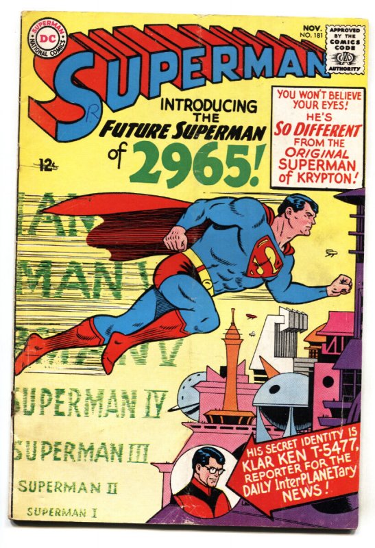 Superman #181 - 1965 - DC - G - Comic Book (DC Comics, 1965), raw, ungraded comic book — front cover