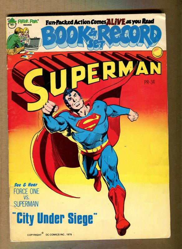 Superman PR-34 - Force One vs Superman Book&Record Set - 1978 (Grade 6.0) WH (1978), raw comic book in 6.0 condition — front cover