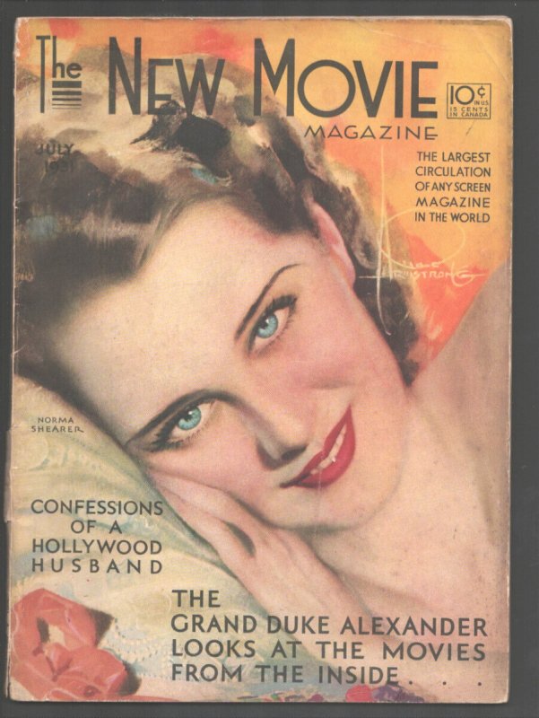 MAG: New Movie Magazine 7/1931-Tower-Norma Shearer Cover art by Rolf Armstron..., raw, ungraded comic book — front cover