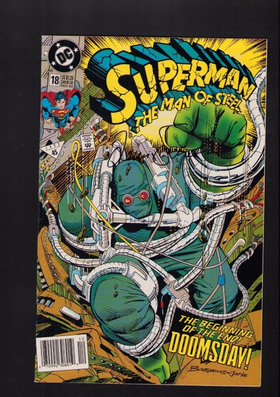Superman: Man of Steel #18 (DC Comics, 1992), raw comic book in 6.0 condition — front cover