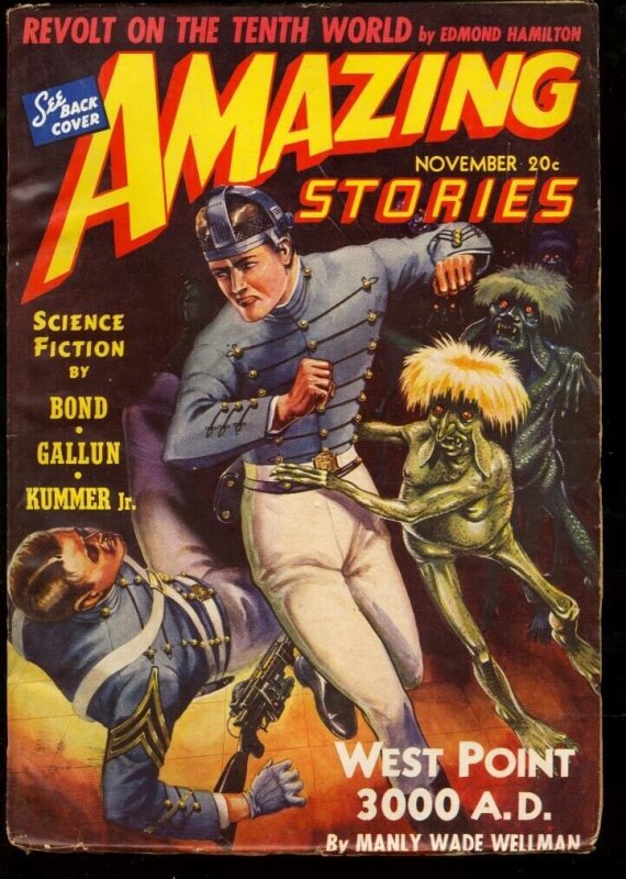 Amazing Stories 1940 Nov-Cool Sci Fi Pulp FN (1940), raw comic book in FN condition — front cover