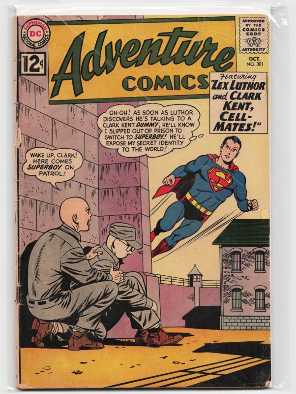 Adventure Comics #301 (DC Comics, 1962), raw, ungraded comic book — front cover