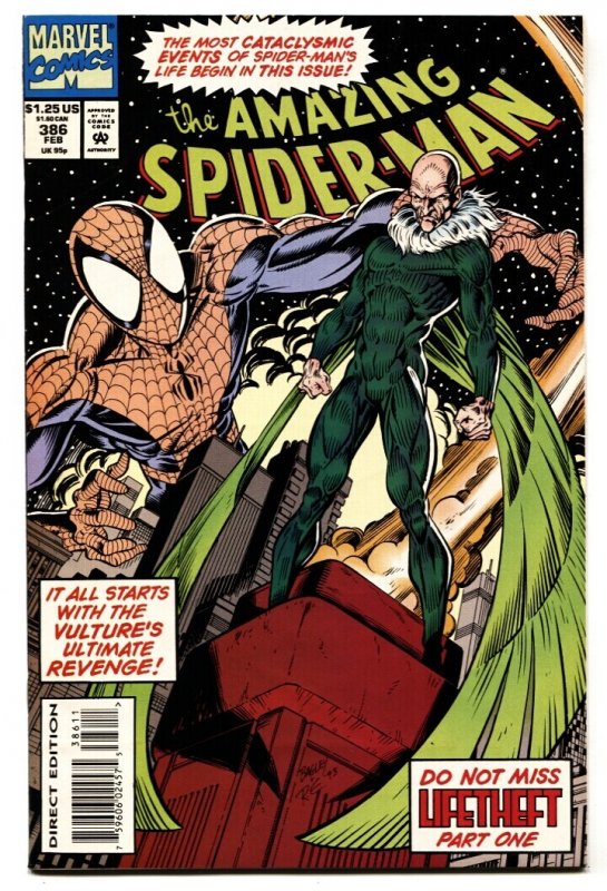 Amazing Spider-Man #386 (Marvel Comics, 1994), raw comic book in NM- condition — front cover