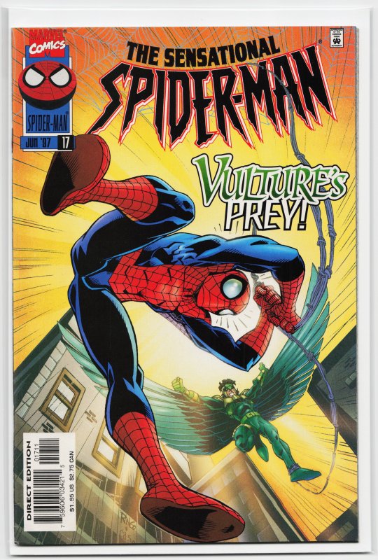 The Sensational Spider-Man #17 (1997), raw, ungraded comic book — front cover