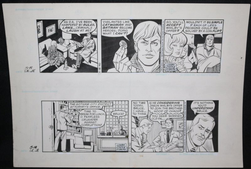 Joker 2pc Daily Strips - Two Face - 5/18 & 5/19 1990 art by Carmine Infantino (1990), raw, ungraded comic book — front cover