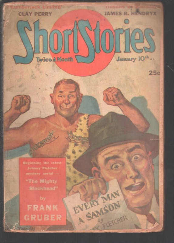 Short Stories 1/10/1942-Pete Kuhloff-'Frank Gruber-Pulp Adventure S. Omar Bakern, raw, ungraded comic book — front cover