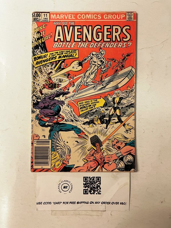 Avengers Annual #11 (Marvel Comics), raw comic book in FN condition — front cover