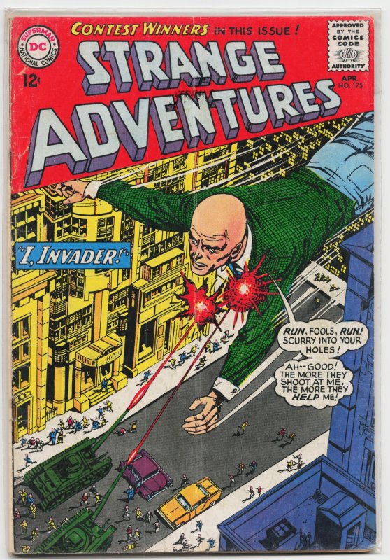 Strange Adventures #175 (DC Comics, 1965), raw, ungraded comic book — front cover