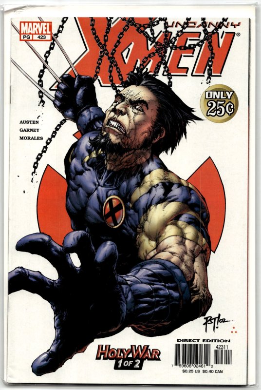 The Uncanny X-Men #423 (Marvel Comics, 2003), raw, ungraded comic book — front cover