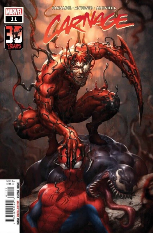 Carnage #11 (Marvel Comics, 2022), raw comic book in VF/NM condition — front cover