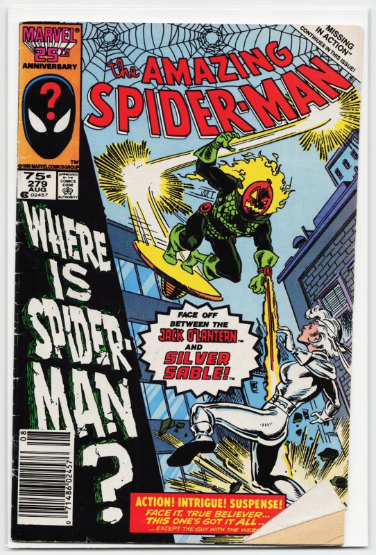 The Amazing Spider-Man #279 (Marvel Comics, 1986), raw, ungraded comic book — front cover