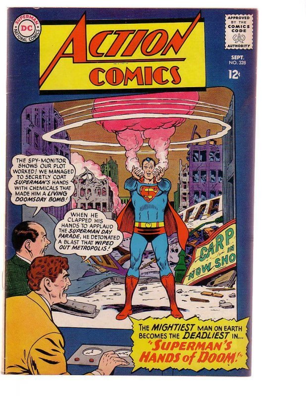 Action Comics #328 (DC Comics, 1965), raw comic book in FN condition — front cover