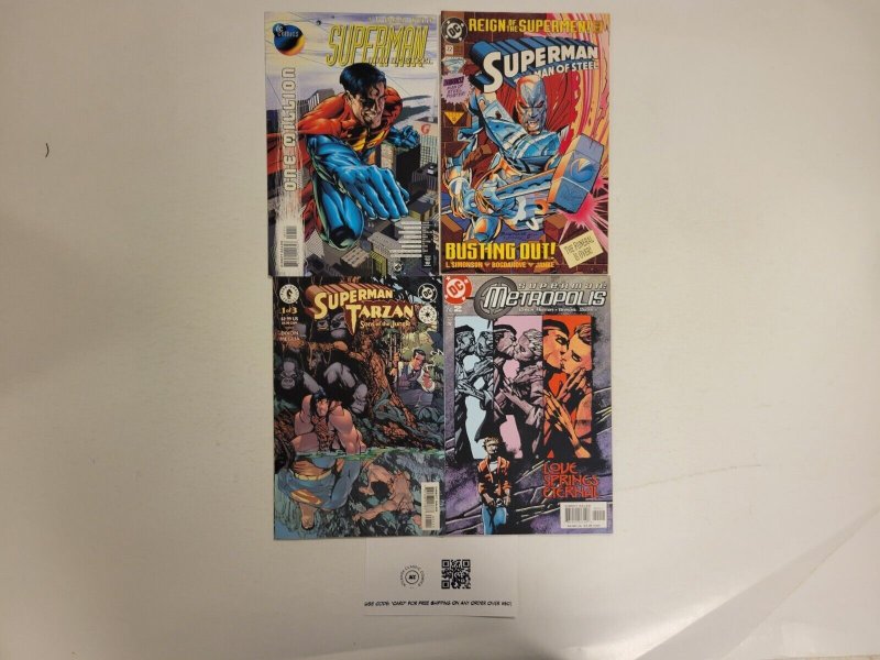 4 Superman DC Comic Books #1, raw, ungraded comic book — front cover