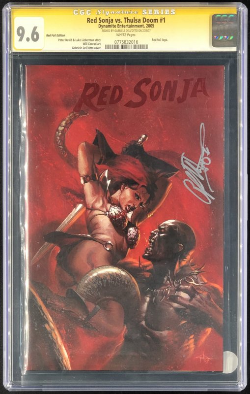Red Sonja vs. Thulsa Doom #1 (2006), CGC 9.6 graded comic book, Signature Series label — front cover in its holder