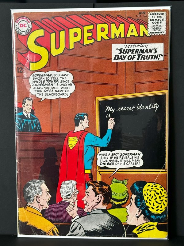 Superman #176 (DC Comics, 1965), raw, ungraded comic book — front cover