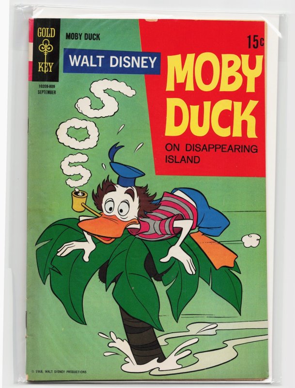 Walt Disney Moby Duck #3 (Gold Key, 1968), raw, ungraded comic book — front cover