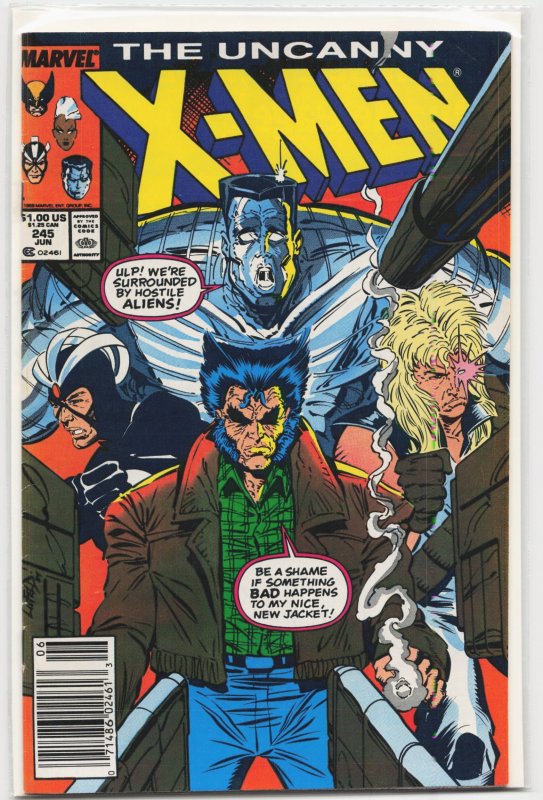 The Uncanny X-Men #245 (Marvel Comics, 1989), raw, ungraded comic book — front cover