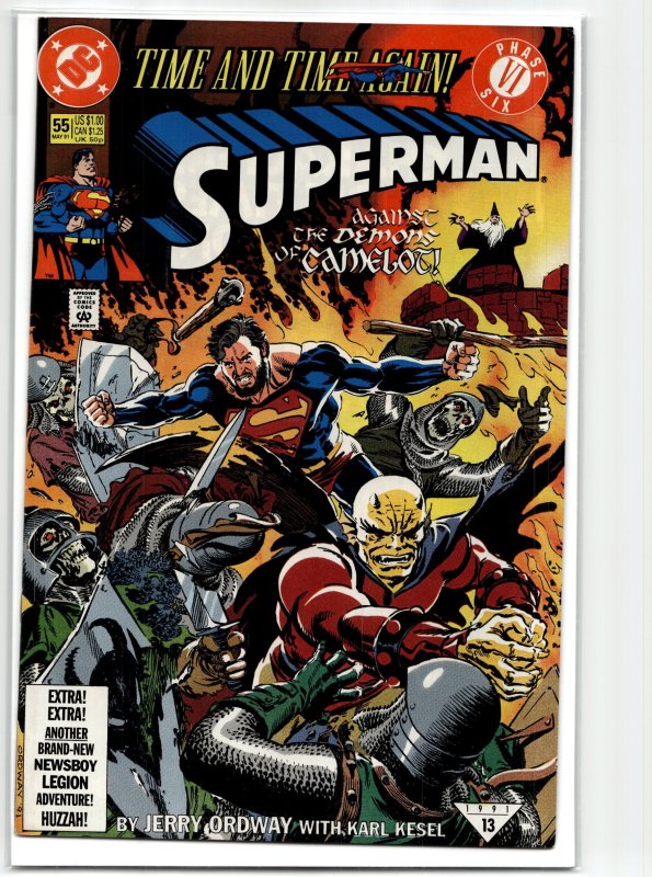 Superman #55 (DC Comics, 1991), raw, ungraded comic book — front cover
