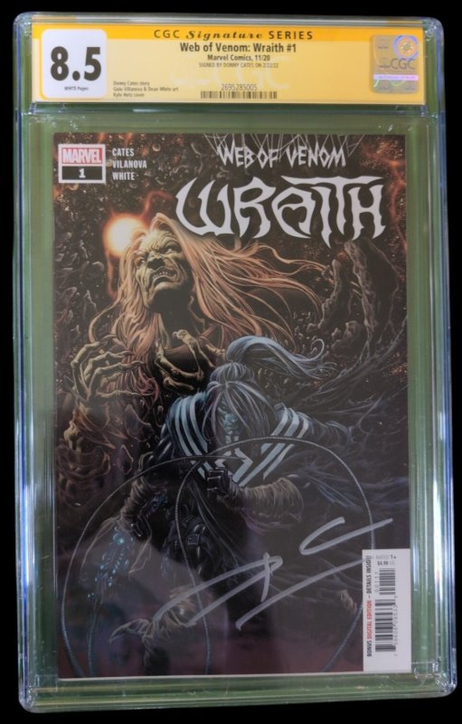 Web of Venom Wraith #1 (Marvel Comics, 2020), CGC 8.5 graded comic book, Signature Series label — front cover in its holder
