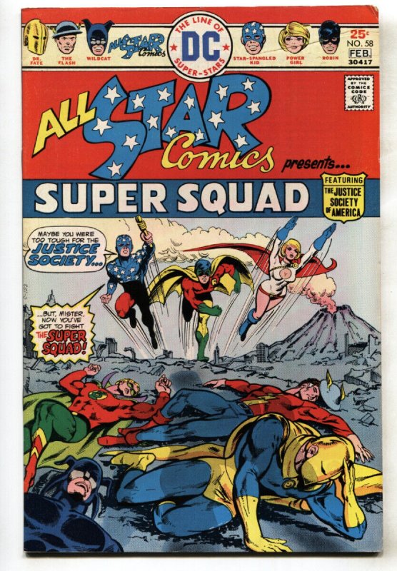All-Star Comics #58 (DC Comics), raw comic book in FN- condition — front cover