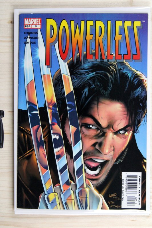 Powerless #5 (Marvel Comics, 2004), raw comic book in VF/NM 9.0 condition — front cover