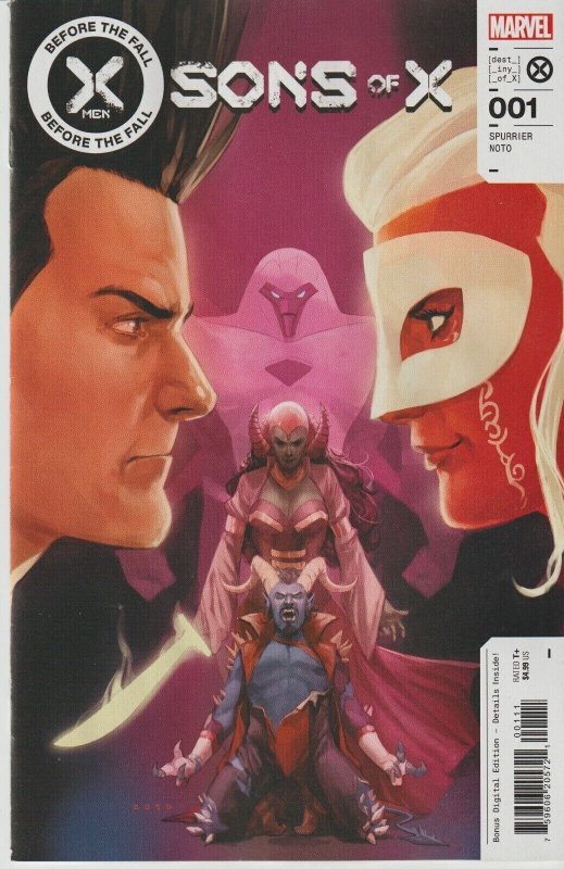 X-Men Before the Fall Sons of X #1 (Marvel Comics, 2023), raw, ungraded comic book — front cover