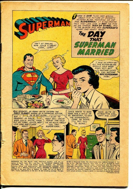 Superman #120 (DC Comics, 1958), raw, ungraded comic book — front cover