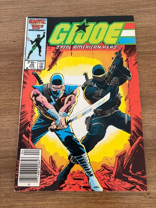G.I. Joe #46 (Marvel Comics), raw comic book in VG/FN condition — front cover