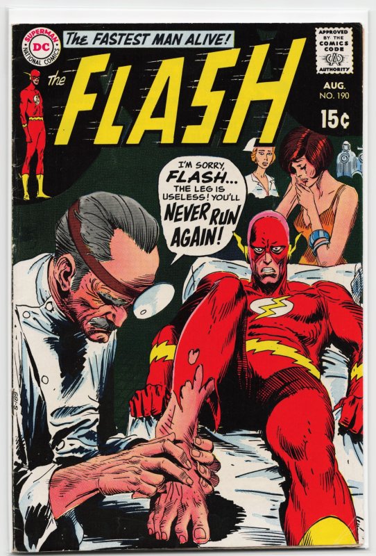 The Flash #190 (DC Comics, 1969), raw, ungraded comic book — front cover